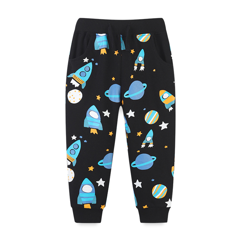 Pantalones para niños de estilo europeo y americano al por mayor Primavera y otoño nuevos pantalones para niños impresos de dibujos animados Pantalones deportivos de moda para niños