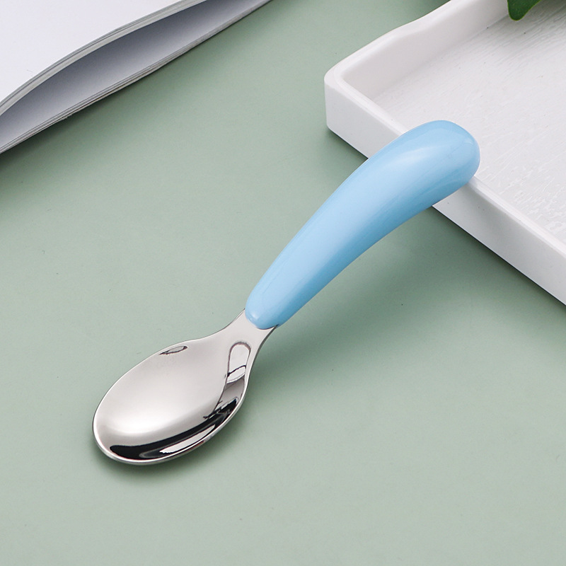 304 acero inoxidable niños cubiertos portátiles juegos de dibujos animados cuchara tenedor cuchara de entrenamiento para bebés cuchara tenedor casera