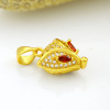 Fashionable pendant, crystal, brass zirconium, jewelry, city style, 24 carat, wholesale