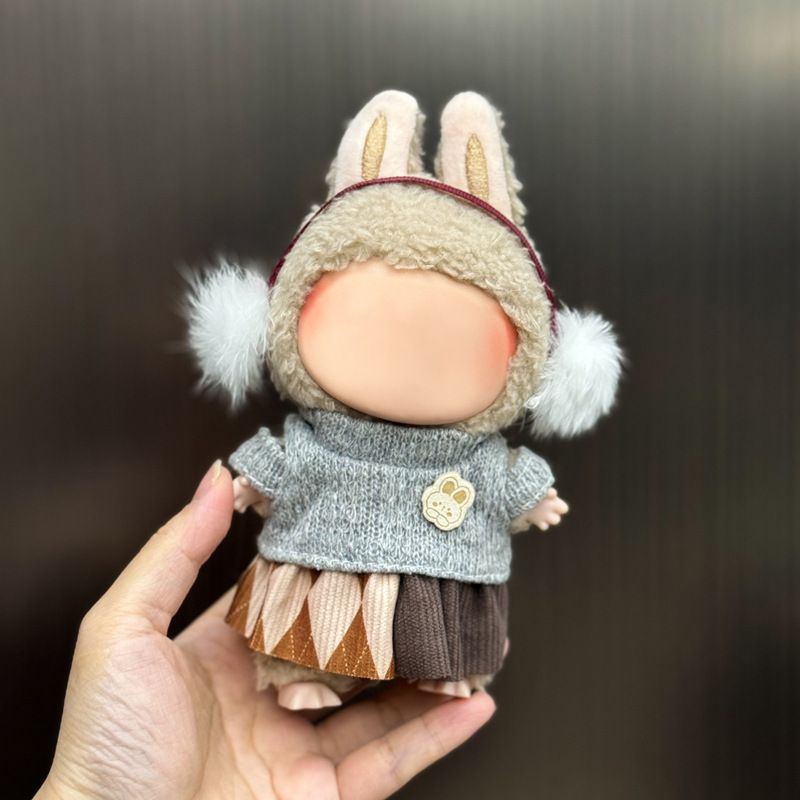 仅衣服适用labu娃衣17cm拉布衣服盲盒挂件一二代搪胶毛绒公仔着替|undefined