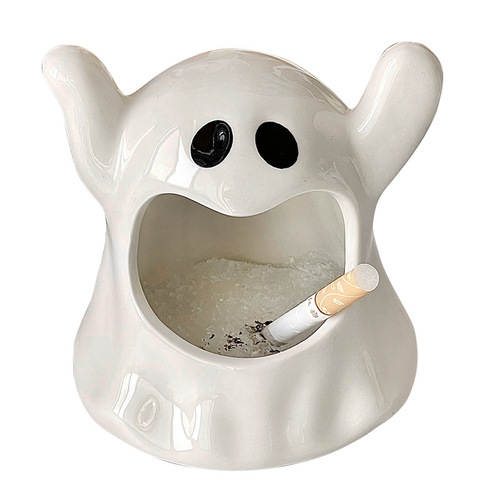 High-end, niche, creative ghost ashtray made of ceramic, suitable for dorm, home living room, a personalized gift for boyfriend, decorative item