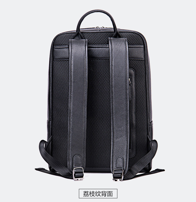 Ba lô nam da bò thật công sở đựng laptop 15,6 inch, ba lô du lịch ngoài trời — 816 màu đen, 9157 màu đen, 9197 màu đen, 8226 màu đen chi tiết 27