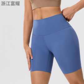 跨境欧美瑜伽裤蜜桃高腰提臀紧身跑步运动紧身短裤瑜伽健身四分裤