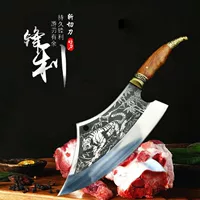 Ручной кованный кухонный нож «двойного назначения» для разделки и рубки, тигровая форма, нержавеющая сталь, нож для мяса и костей, кухонный бытовой нож