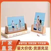 Настольная креативная минималистичная деревянная фоторамка для раскладки акриловая буковая фоторамка 6-дюймовая U-образная массивная деревянная фоторамка для оптовой продажи