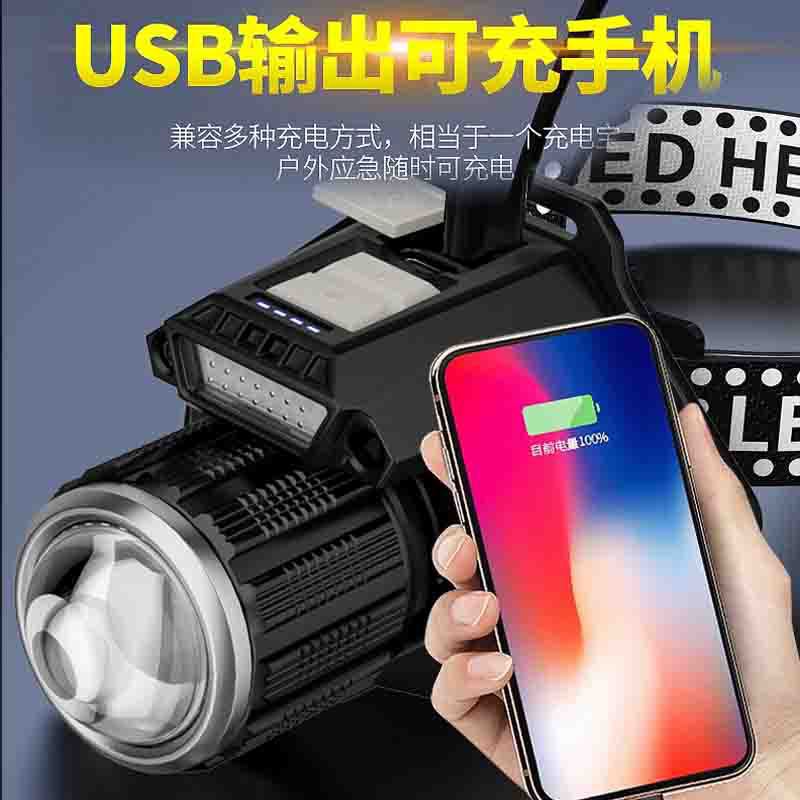 Nuevo blanco al aire libre láser lámpara de inducción faro cabeza montada linterna luz fuerte tiro largo noche pesca faro