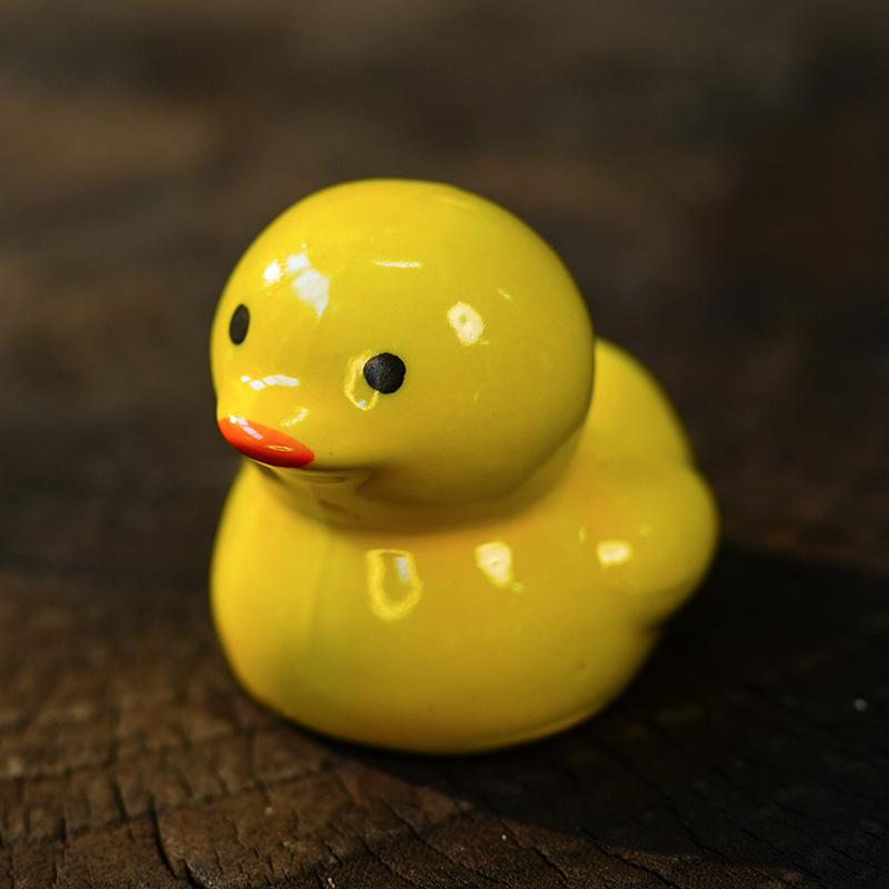 세라믹 작은 노란색 오리(무선 및 구멍 없음)