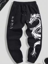 T 32662 dragon print track pants ������ӡ���˶�����