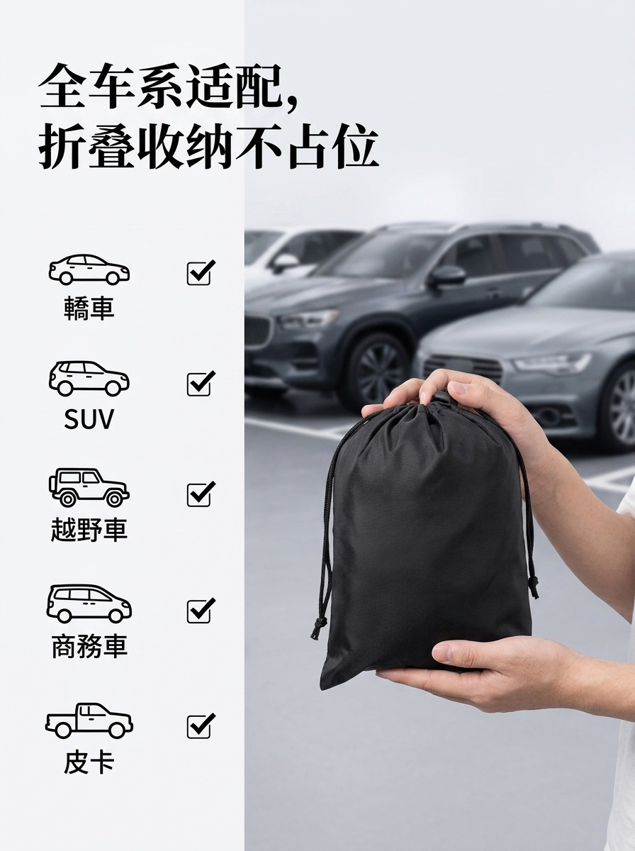 Cross-border best-selling car snow cover, 600D Oxford cloth front snow protection half-cover, winter anti-freeze sunshade and snow shield
