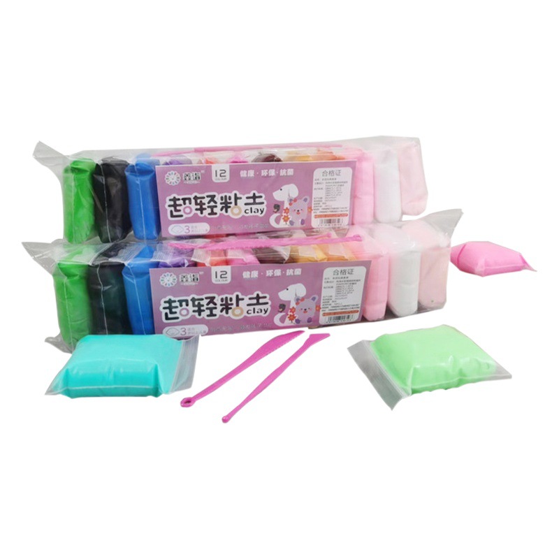 Arcilla ligera del Boro bajo de los niños de la plastilina 12-color