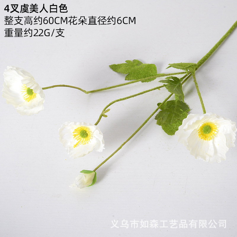 4 tenedores amapola blanca