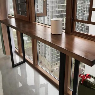 Solid Wood Bar Desk Bay Window Leisure Table Long Table Balcony Table Window Sill Bar Table Narrow Bar Table