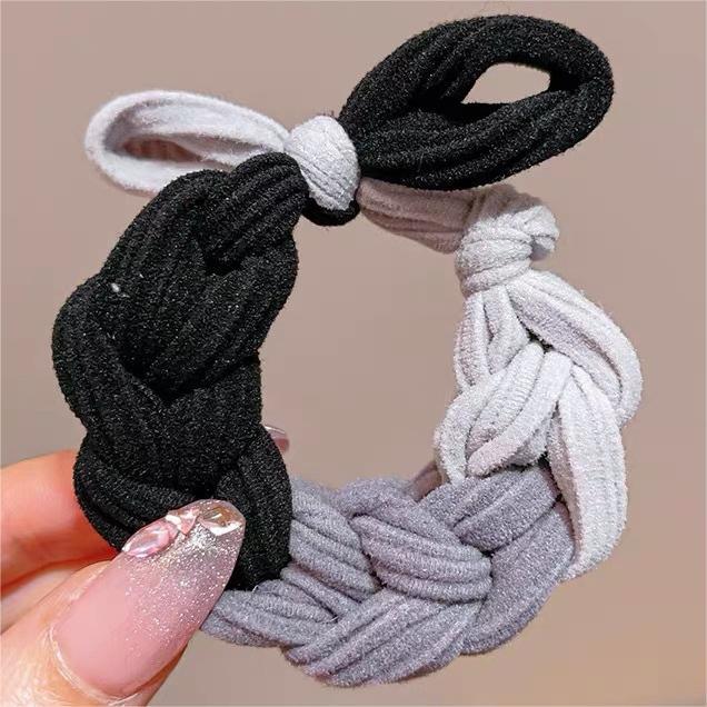 Niños gruesos trenzados lindos cabello de correa de dopamina de color cuerda de cabeza de bola de cola de caballo no lesionar joyas para el cabello