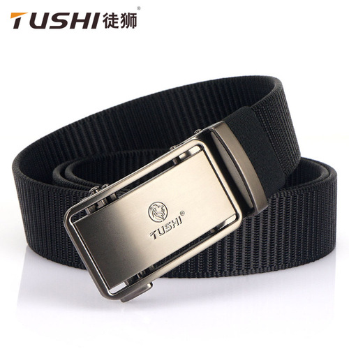 New belt men's toothless automatic buckle men's belt nylon canvas young people versatile casual pants belt men's trend
