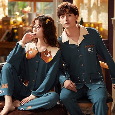 Más tamaño par pijamas manga larga 100% algodón de mediana edad y ancianos papá desgaste del hogar Primavera, otoño e invierno a cuadros desgaste del hogar