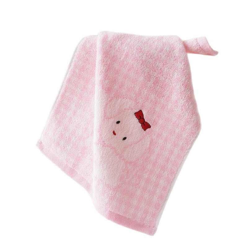 本物のゴールドサイズの純綿タオル、柔らかく吸収性のある無撚糸刺繍入り子供用フェイスタオル T1173W|undefined