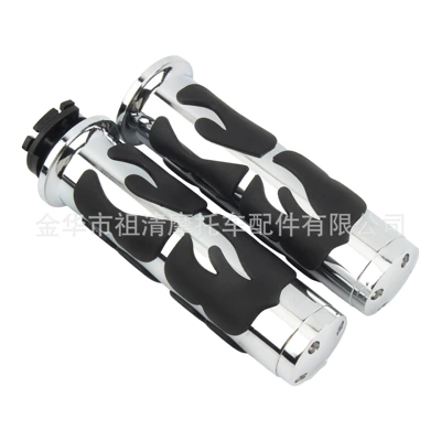 Motorcycle Handle Cover Modified Harley Retro Cross Riding Handle Cover 25mm Universal Handle Glue Zinc Alloy Grip (Motorcycle Handle Cover) - flat-head-faucet-harley-electroplating