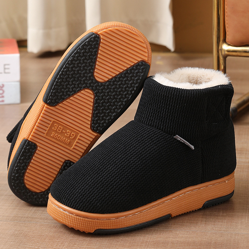 Winter High-Top Oxford-Soled Cotton Shoes for the Elderly, New Velvet-Covered Cotton Slippers, Thick-Soled Non-Slip Outer Wear Warm Shoes