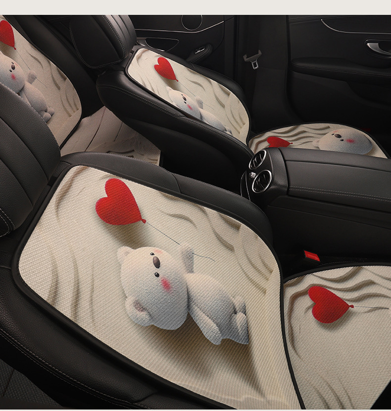 Car Seat Cushion New Style Cute All-Season Cushion Summer Breathable Cartoon Simple Comfortable Half-Cover Seat Pad