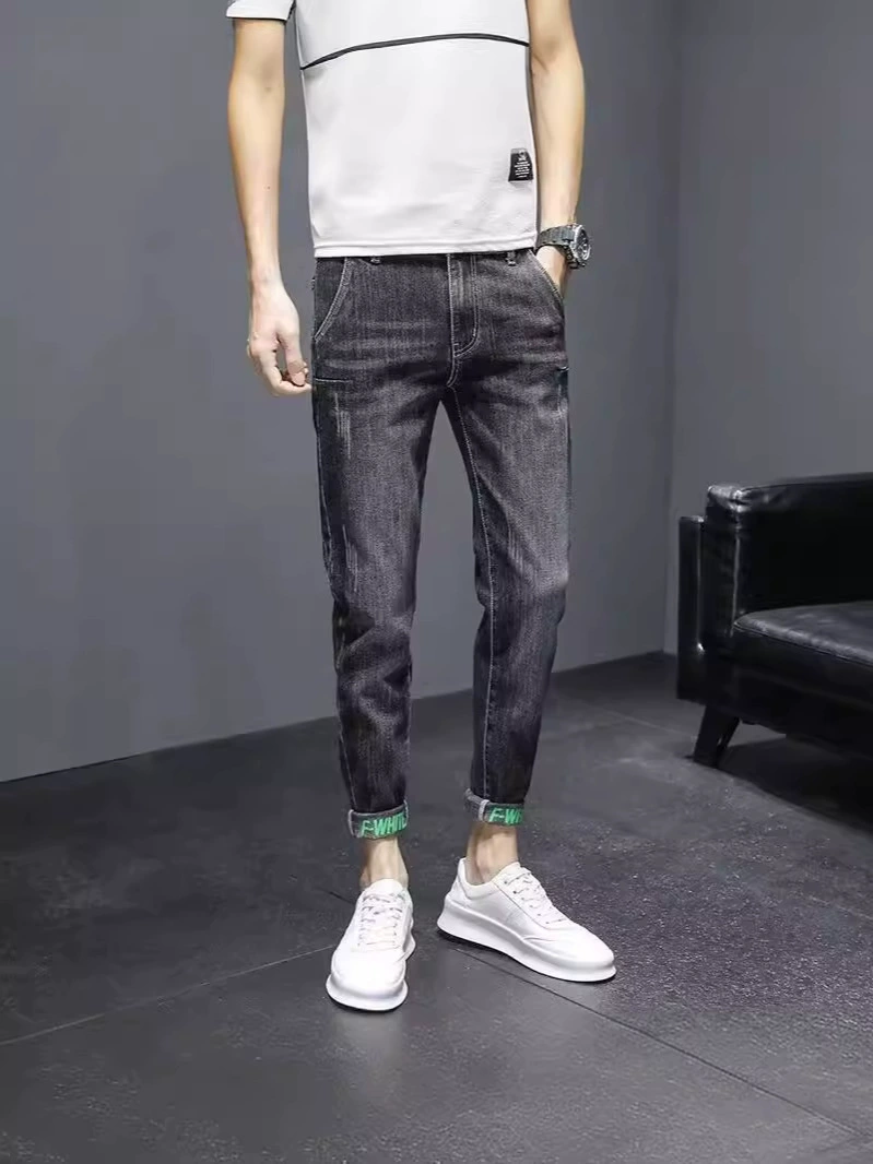 Summer autumn jeans, fitted thin elastic trousers