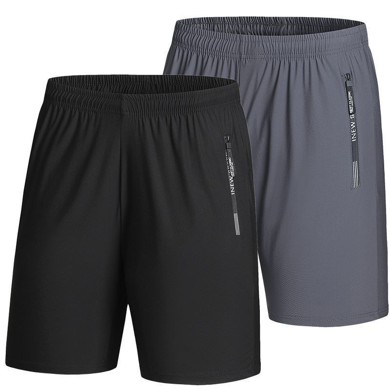 Clear Stock Ice Silk Sports Shorts Men's Summer Thin Quick-Drying Casual Five-Point Pants Men's Loose Elastic Beach Pants Men