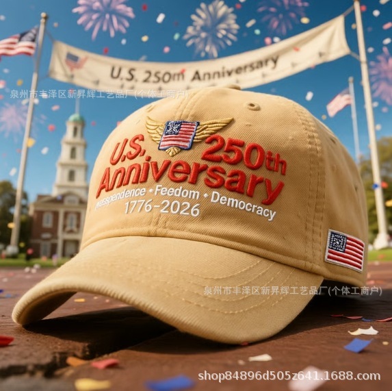国境を越えた米国 250周年記念レトロウォッシュキャップ 250周年記念レトロキャップ|undefined