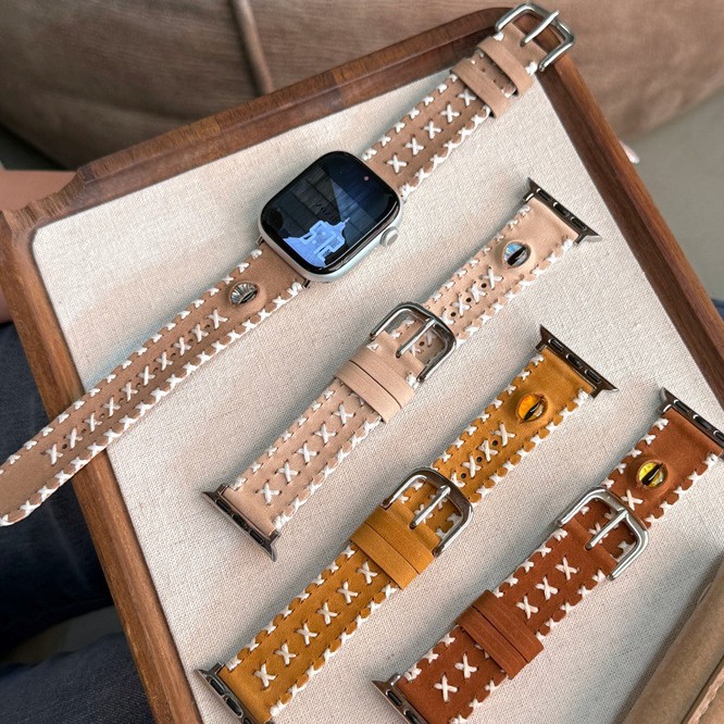 Suitable for S10 Apple Applewatch Watch with Suede Cat Eye Stitching S9 Female Iwatch78 Generation Se2
