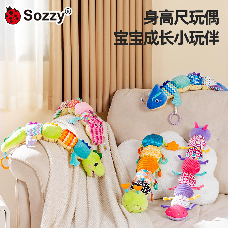 Sozzy nueva regla de altura, muñeco de peluche, música, bebé, campana de confort, juguete educativo para bebés de 0 años, regla de medición