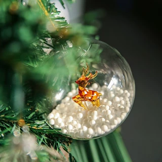圣诞节礼物手工吹制圣诞动物空心聖誕雪花球