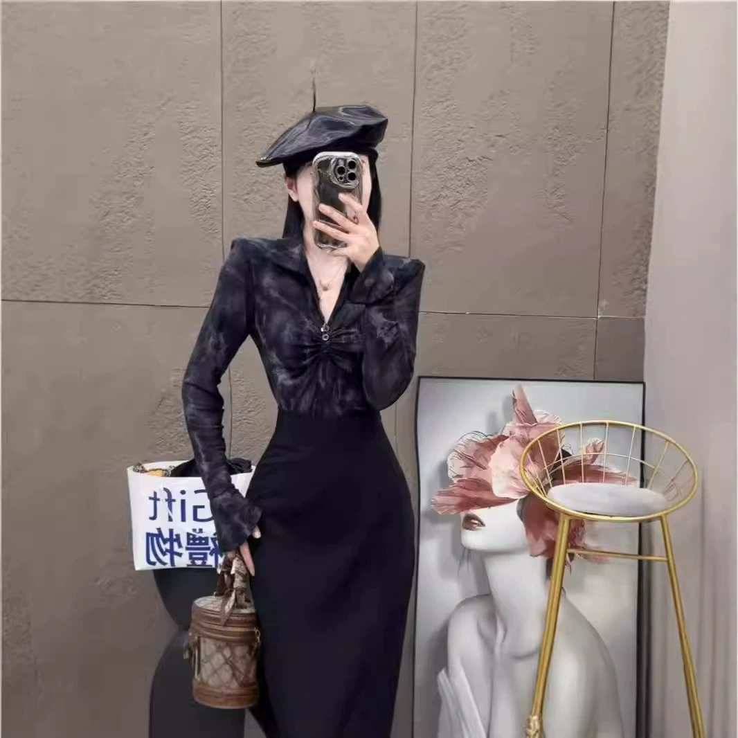 Футболка с длинными рукавами для женских ранних осенних новых трендов высокого уровня топ