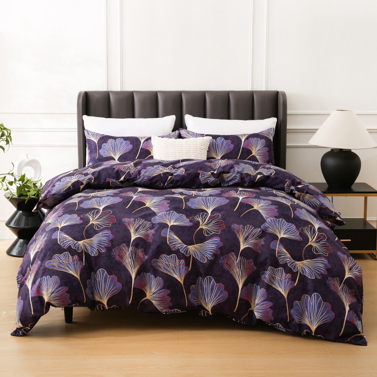 Botanical Fitted Sheet Set - Reactive Dyed Brushed Microfiber Bedding With Deep Pockets, Nordic Style For US/EU/AU Mattresses_voghion.com