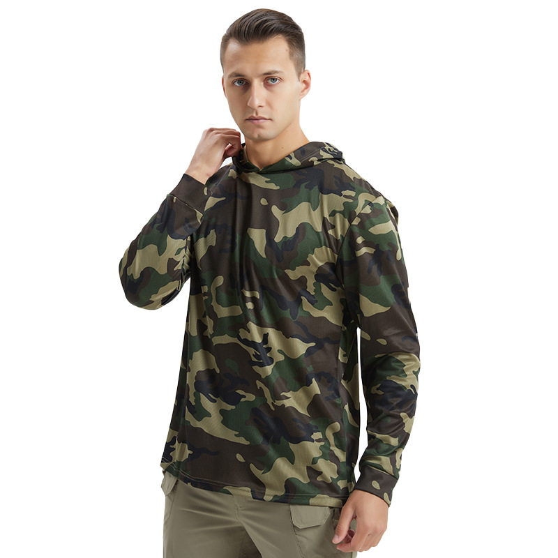 Sports camouflage long-sleeve with hood