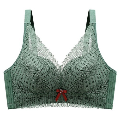 New breathable lace latex underwear for women with small breasts, medium thickness, push-up adjustable breast-retracting bra without rims wholesale