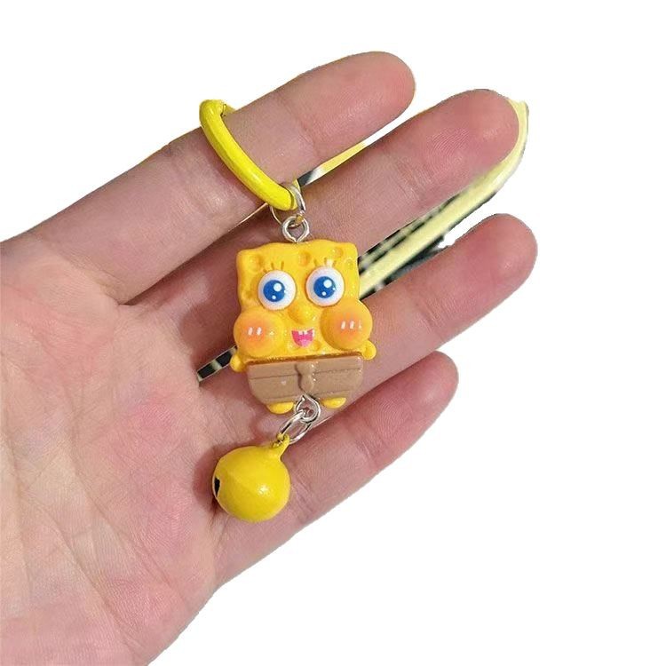 Bob Esponja Pi Estrella pareja encantadora campana de dibujos animados colgante niña accesorios bolsas escolares estudiantes amigos