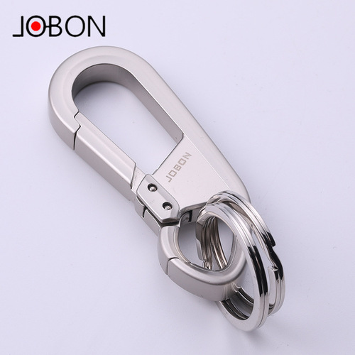 Jobon China key chain high-end men's and women's waist-mounted creative double-ring metal zinc alloy car key chain