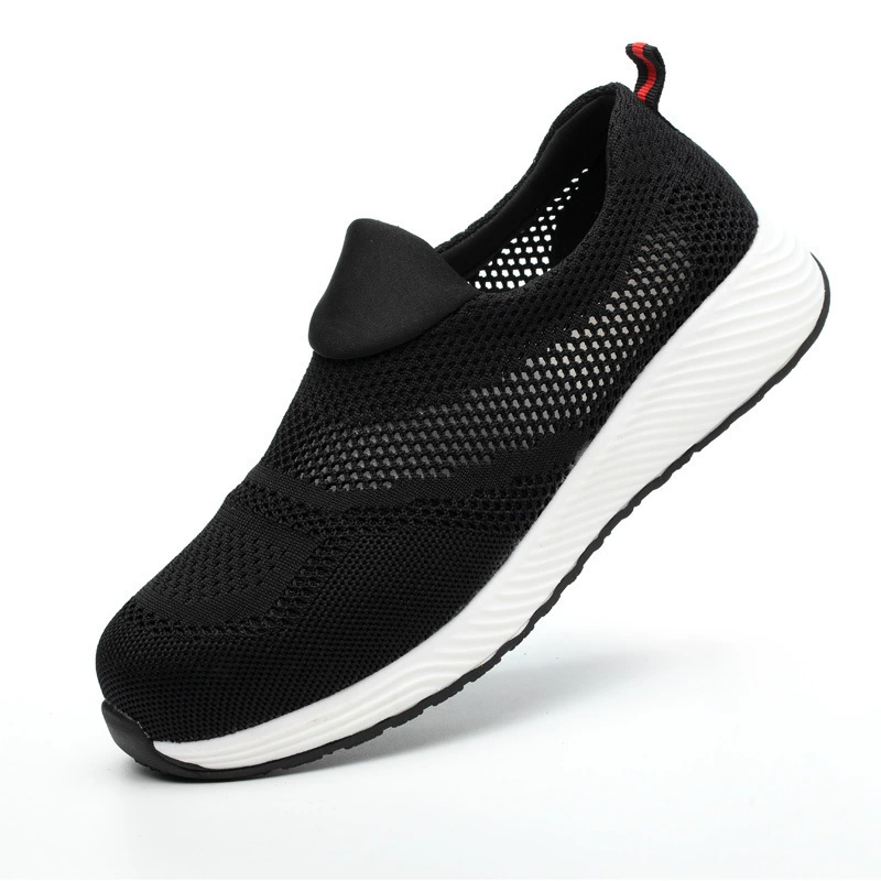 Трансграничная спотовая обувь для защиты труда Мужская противоударная полировка летающая модная дышащая легкая износостойкая защитная рабочая обувь