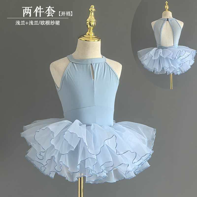 Children's Summer Ballet Leotard for Girls, High-Neck Mesh Practice Outfit, Exam Performance Costume, Chinese Dance Children's Summer Ballet Leotard for Girls, High-Neck Mesh Practice Outfit, Exam Performance Costume, Chinese Dance