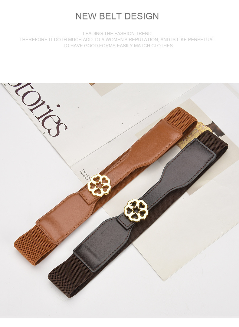 Casual Solid Color Leather Buckle Women's Leather Belts 1 Piece display picture 1