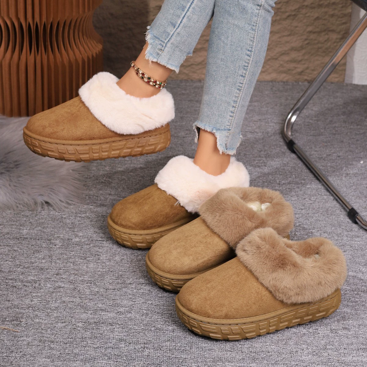 Зимние новые стильные бархатные утолщенные зимние ботинки для женщин, внешняя торговля, теплые короткие ботинки большого размера, хлопчатобумажная обувь для женщин, готовая к трансграничным поставкам