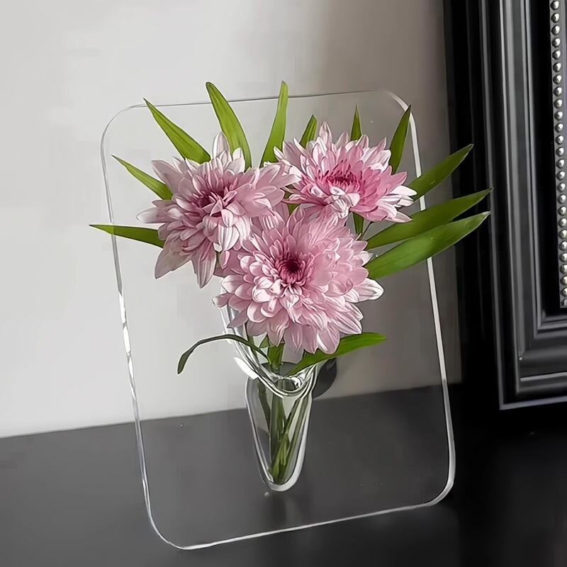 Transparent Acrylic Vase Desktop Artificial Flower Arrangement Art Home Decor Nordic Ins Style Homestay Hotel Picture Frame Ornament