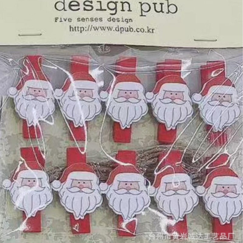 漫画のクリスマスギフト、ペンダント、写真壁、木製工芸品、ホームペンダント、カード、小さな木製クリップのコレクション|undefined