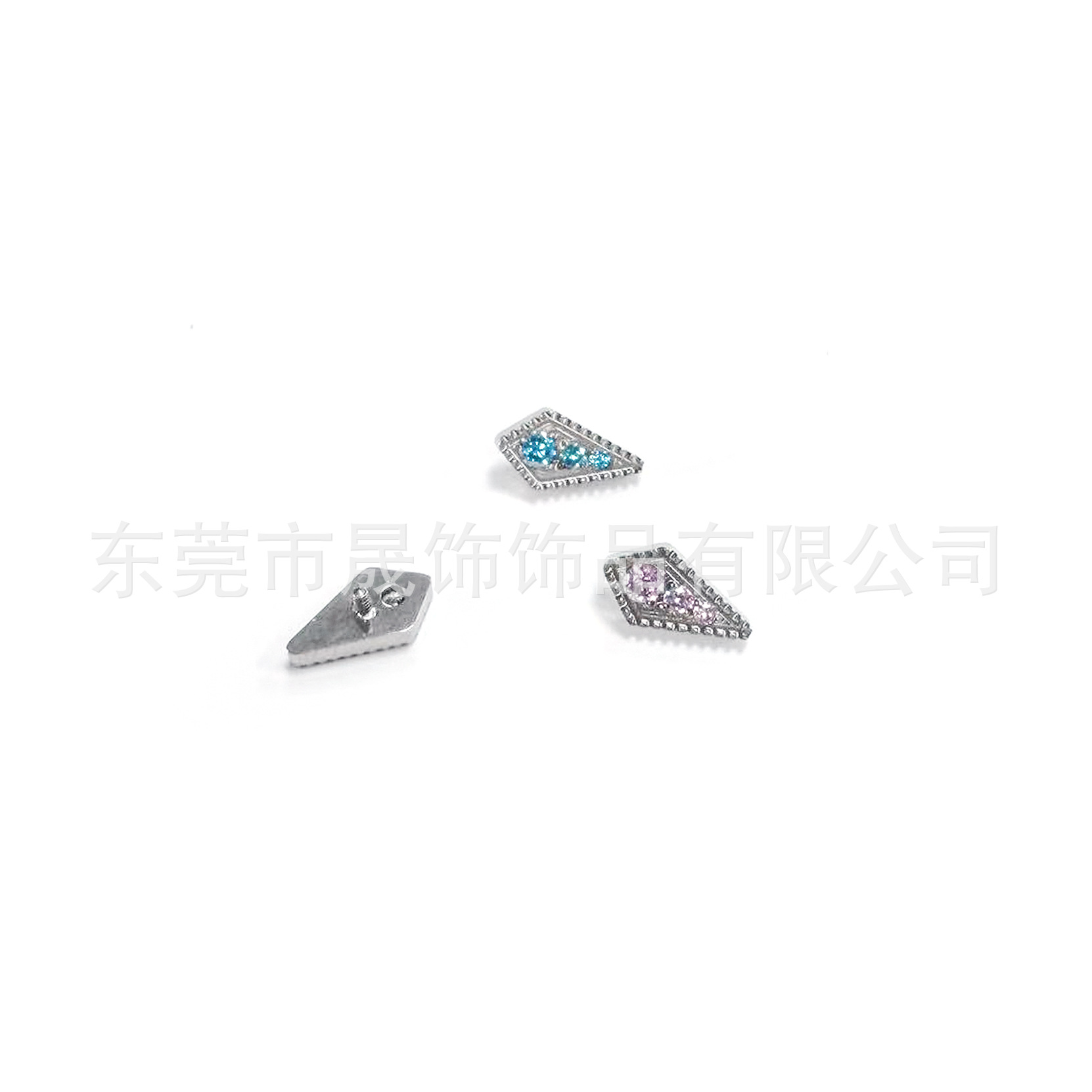 F136 Titanium Helix Cartilage Stud 三角菱 Studded Cubic Zirconia G23 Implant Grade Titanium 人体 Piercing Jewelry Ear Stud