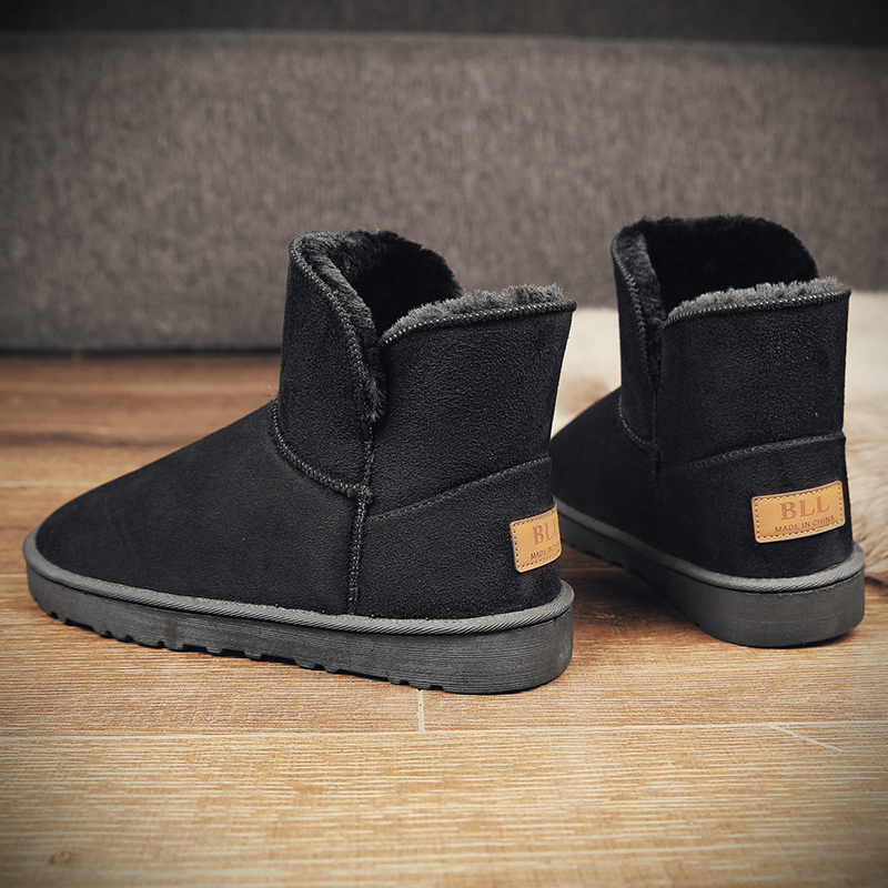 Men's snow boots with high top and thick velvet insulation cotton shoes for use, one foot on bread shoes, women's_voghion.com