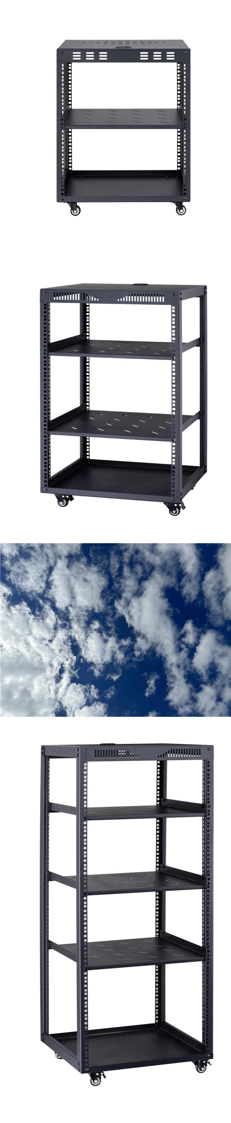 19inch Mobile Open Cabinet 6UU Microphone Aviation Amplifier Audio Rack Equipment Box Mobile Rack