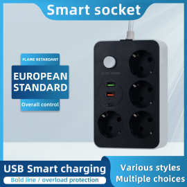 欧规智能插座欧标电源排插带线USB Type-c充电韩规德规桌面插