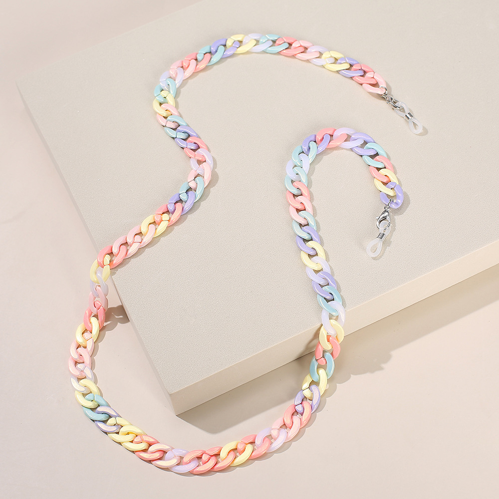 New Macaron Color Acrylic Anti-lost Extension Glasses Mask Chain Hanging Neck display picture 8