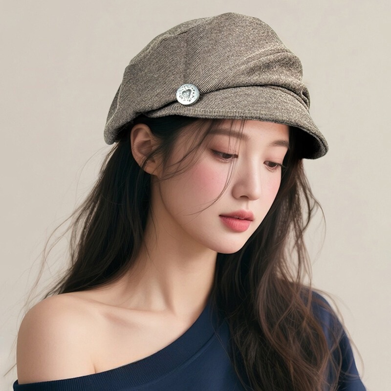 Japanese-Style Large Head Circumference Cloud Hat Korean Design Pleated Beret Autumn and Winter Newsboy Newsboy Cap Face-Slimming Artist Hat Japanese-Style Large Head Circumference Cloud Hat Korean Design Pleated Beret Autumn and Winter Newsboy Newsboy Cap Face-Slimming Artist Hat