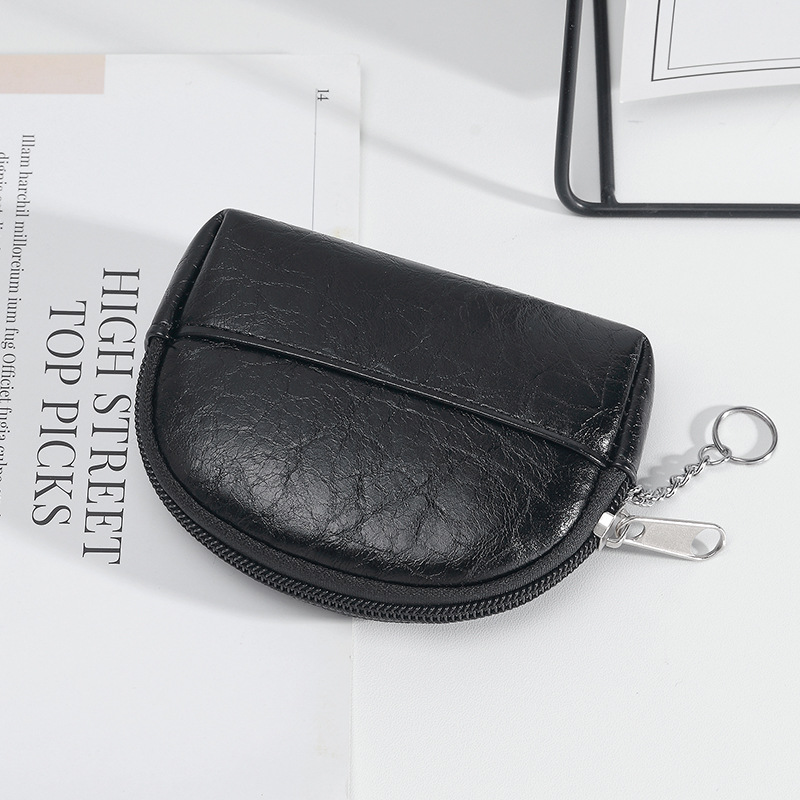 2025 bolso de cambio de cremallera retro compacto y exquisito bolso de almacenamiento de llaves mini bolso de tarjetas de mano bolso de monedas