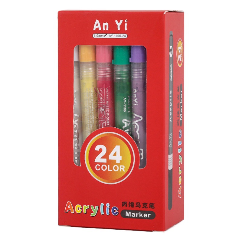 Marcador acrílico e-commerce Venta caliente recomendar marcador de acrílico marcador Tarjeta de evaluación a base de agua pintura de cerámica pluma de los niños