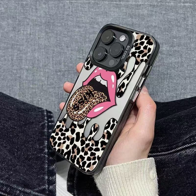 Nuevo estampado de leopardo inglés para iPhone 16 funda para teléfono móvil Apple 15promax/14 anti-caída 13pro12 Europa y América